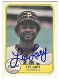 Autographed LEE LACY Pittsburgh Pirates 1981 Fleer Card