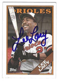 Autographed LEE LACY  Baltimore Orioles 1988 Topps Card