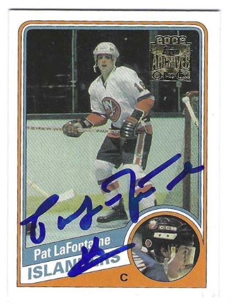 Autographed PAT LAFONTAINE 2001-02 Topps Archives New York Islanders card #79