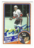 Autographed PAT LAFONTAINE 1984-85 O-Pee-Chee New York Islanders card #392