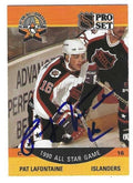 Autographed PAT LAFONTAINE 1990-91 Pro Set New York Islanders card #372