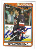 Autographed PAT LAFONTAINE 1990-91 Topps New York Islanders card #184