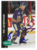 Autographed PAT LAFONTAINE Buffalo Sabres 1991-92 Parkhurst card #16