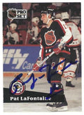 Autographed PAT LAFONTAINE Buffalo Sabres 1991-92 Pro Set card #308