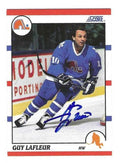 GUY LAFLEUR Quebec Nordiques Autographed 1990-91 Score Card