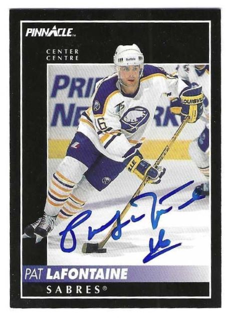 Autographed PAT LAFONTAINE Buffalo Sabres 1992-93 Pinnacle card #7
