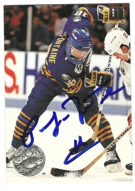 Autographed PAT LAFONTAINE Buffalo Sabres 1991-92 Pro Set Platinum card #157