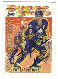 Autographed PAT LAFONTAINE Buffalo Sabres 1995-96 Topps Super Skills card #5