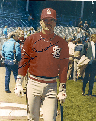 AUTOGRAPHED  STEVE LAKE St. Louis Cardinals photo