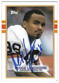 Autographed 1989 Topps Reggie Langhorne Cleveland Browns card