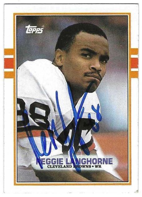 Autographed 1989 Topps Reggie Langhorne Cleveland Browns card