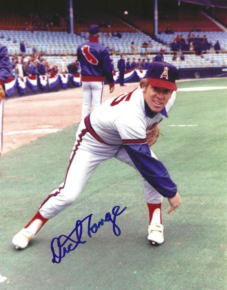 AUTOGRAPHED DICK LANGE 8X10 California Angels Photo