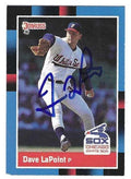 Autographed DAVE LAPOINT Chicago White Sox 1988 Donruss Card