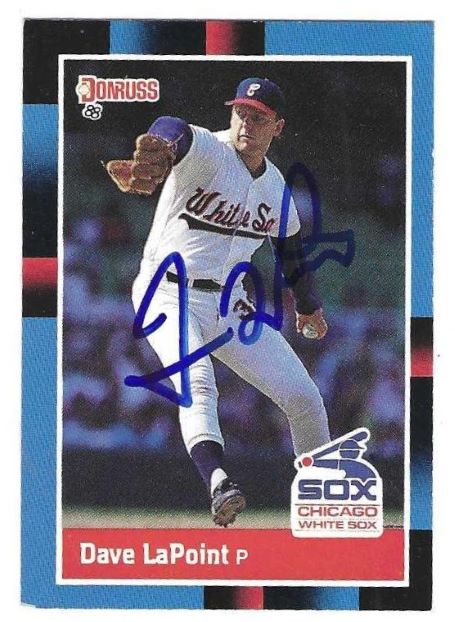 Autographed DAVE LAPOINT Chicago White Sox 1988 Donruss Card