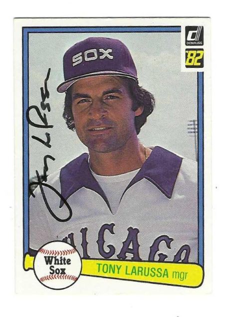 Autographed TONY LARUSSA Chicago White Sox 1982 Donruss Card