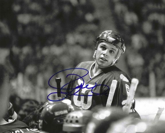 Autographed PIERRE LAROUCHE 8X10 Hartford Whalers Photo