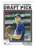 Autographed KYLE SLEETH Detroit Tigers 2004 Topps Card