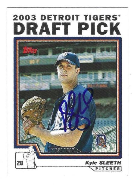 Autographed KYLE SLEETH Detroit Tigers 2004 Topps Card