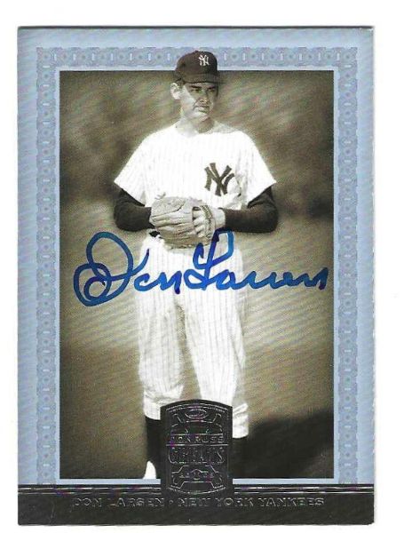 Autographed DON LARSEN New York Yankees 2005 Donruss Greats Card