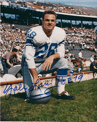 Autographed YALE LARY photo - DETROIT LIONS
