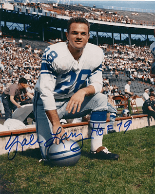 AUTOGRAPHED YALE LARY 16 X 20 Detroit Lions Photo
