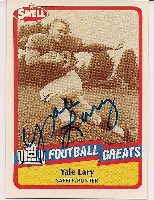 Signed YALE LARY 1989 Swell Football Card