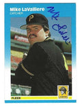 Autographed MIKE LAVALLIERE Pittsburgh Pirates 1987 Fleer Card