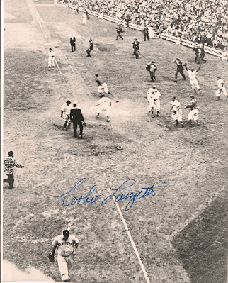 AUTOGRAPHED COOKIE LAVAGETTO 8x10 Brooklyn Dodgers photo