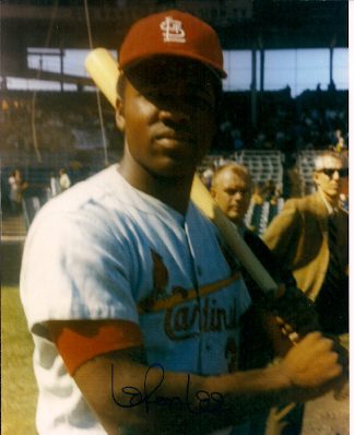 AUTOGRAPHED LERON LEE 8x10 St. Louis Cardinals photo