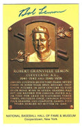 Autographed Bob Lemon Hall of Fame Gold Plaque