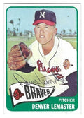 Autographed DENVER LEMASTER Milwaukee Braves 1965 Topps Card