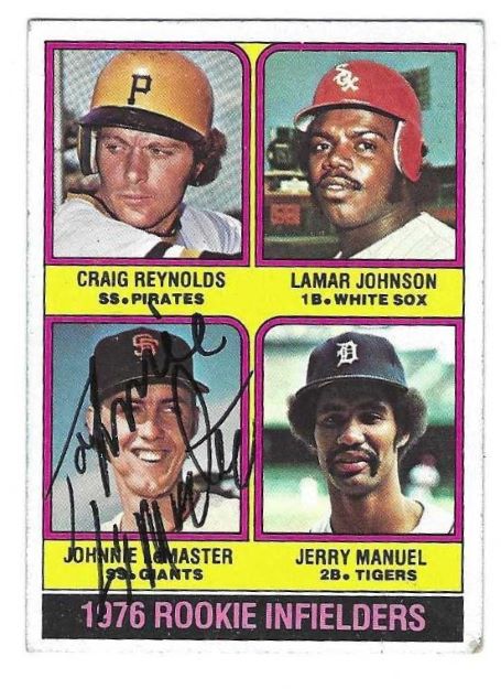 Autographed JOHNNIE LEMASTER San Francisco Giants 1976 Topps Card