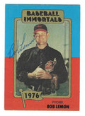 Autographed BOB LEMON Cleveland Indians 1980 Baseball Immortals Card