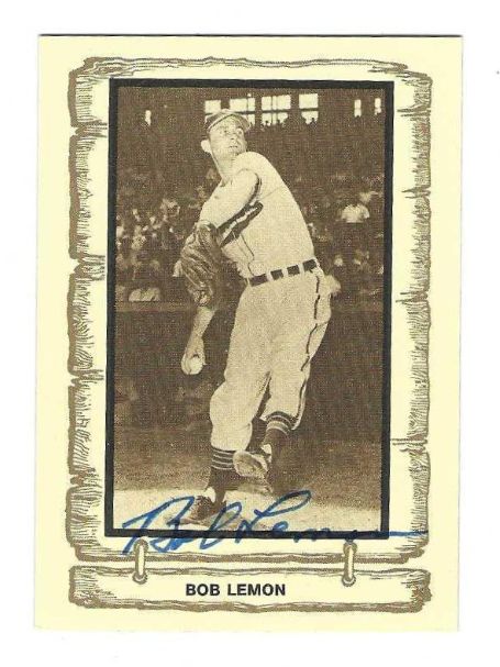 Autographed BOB LEMON Cleveland Indians 1983 Cramer Baseball Legends Card