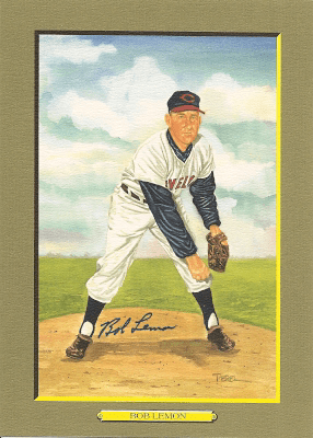 Autographed Perez-Steele GREAT MOMENTS Card BOB LEMON
