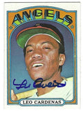 Autographed LEO CARDENAS  California Angels 1972 Topps Card