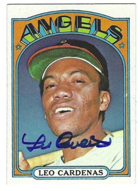Autographed LEO CARDENAS  California Angels 1972 Topps Card