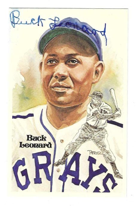 Autographed BUCK LEONARD Perez-Steele Post Card