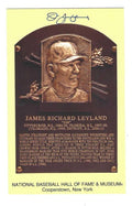 Autographed Jim Leyland Hall of Fame HOF Gold Plaque Postcard