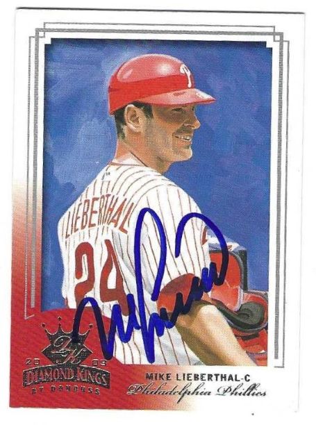 Autographed MIKE LIEBERTHAL Philadelphia Phillies 2003 Donruss Diamond Kings