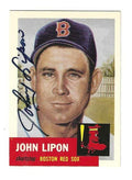 Autographed JOHN LIPON Boston Red Sox 1953 Topps Archives Card