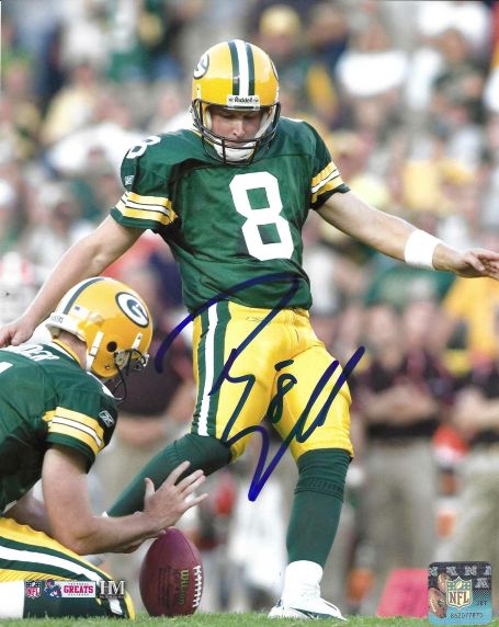 Autographed RYAN LONGWELL 8x10 Green Bay Packers Photo
