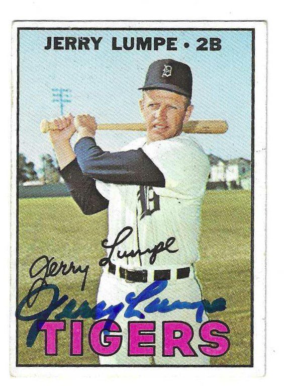Autographed JERRY LUMPE Detroit Tigers 1967 Topps Card