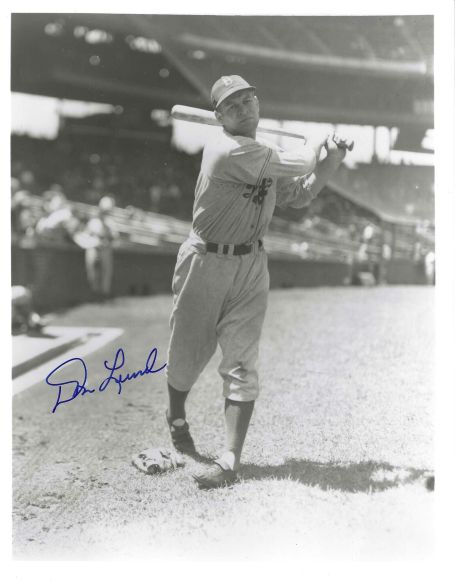 AUTOGRAPHED DON LUND 8x10 Brooklyn Dodgers Photo