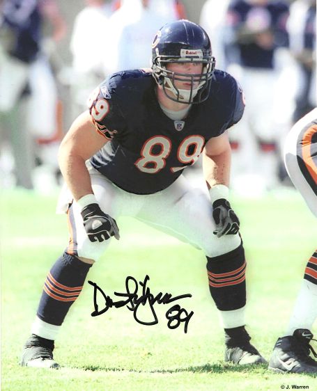 Autographed DUSTIN LYMAN 8X10 Chicago Bears Photo