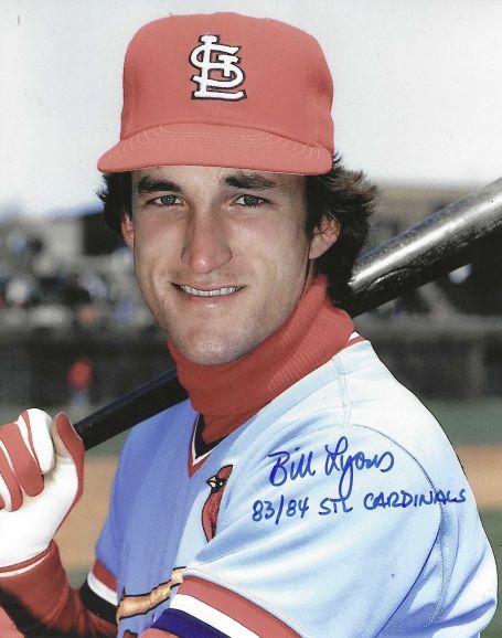 AUTOGRAPHED BILL LYONS 8X10 St. Louis Cardinals Photo