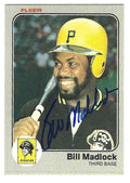 Autographed BILL MADLOCK Pittsburgh Pirates 1983 Fleer Card