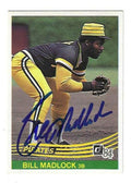 Autographed BILL MADLOCK Pittsburgh Pirates 1984 Donruss Card