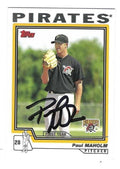 Autographed PAUL MAHOLM Pittsburgh Pirates 2004 Topps Card