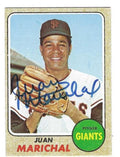Autographed JUAN MARICHAL San Francisco Giants 1968 Topps Card